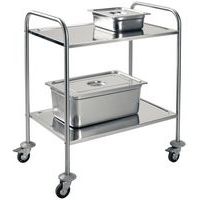 Chariot inox - 2 plateaux - Force 60 kg