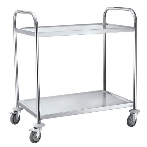 Chariot à plateaux en acier inoxydable - 2 plateaux - Capacité 100 kg Chariot à plateaux en acier inoxydable - 2 plateaux - Capacité 100 kg