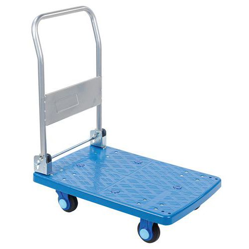 Kunststoffwagen mit herunterklappbarem Bügel - Tragkraft 200 kg - Manutan Expert Kunststoffwagen mit herunterklappbarem Bügel - Tragkraft 200 kg - Manutan Expert